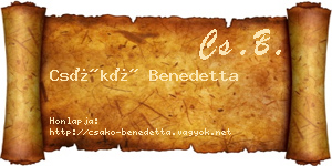 Csákó Benedetta névjegykártya